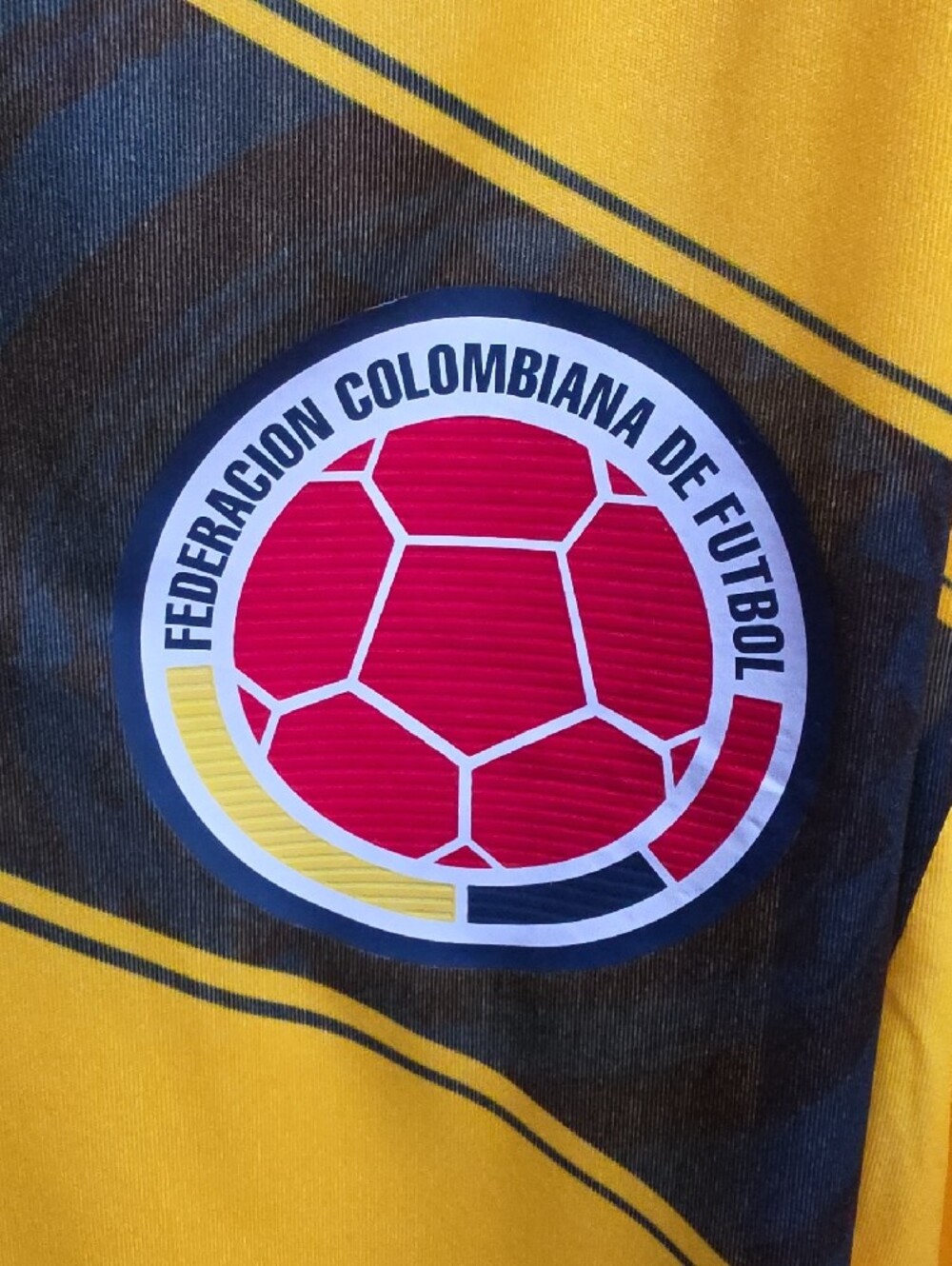 adidas Yellow and Navy Colombia Long Sleeve Soccer Jersey - Picture 2 of 10